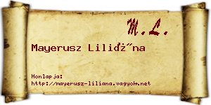 Mayerusz Liliána névjegykártya
